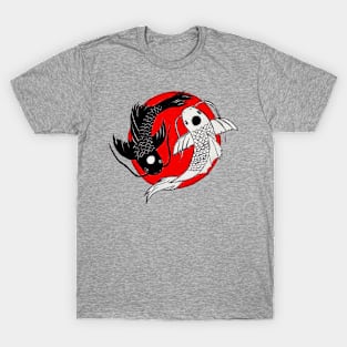 Koi Fish Ying Yang Red Dot T-Shirt